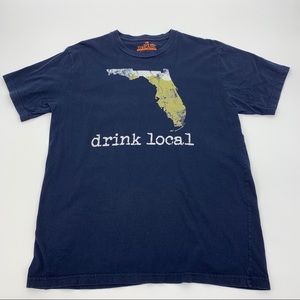 Sandbox Threads “Drink Local” Florida Short Sleeve T-shirt Tee Blue Size…